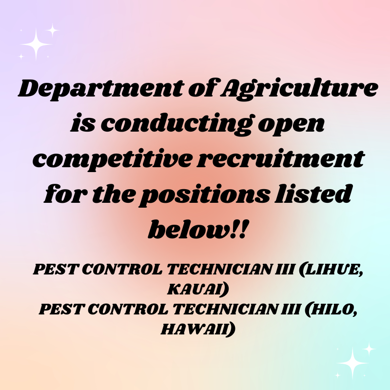 Pest Control with Department of Ag